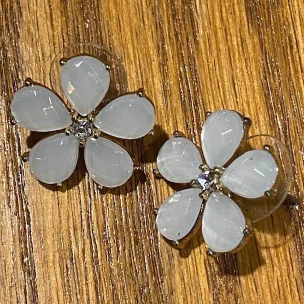 1/2" Daisy Earrings with Rhinestone Centers